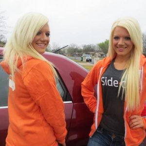 Brand Besties promo model staff poses at Side Car experiential marketing experience