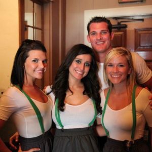 Besties promo models pose at experiential marketing brand event